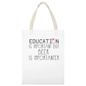 Beer Is Importanter Tshirt (all Styles And Colors Available) White Canvas Tote Shopping Bag