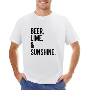 Beer Lime And Sunshine Fun Graphic Tee Shirt Asian Size Men T-Shirt