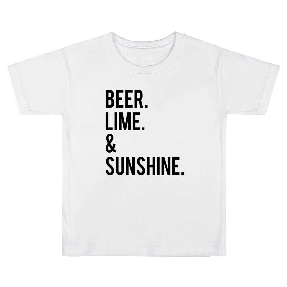 Beer Lime And Sunshine Fun Graphic Tee Shirt Kids Boys Girls T-Shirt