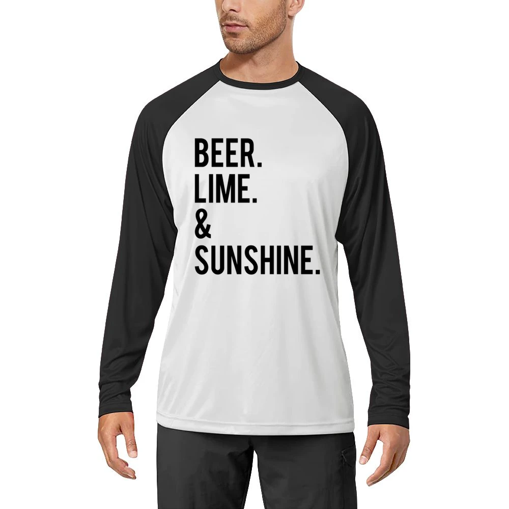 Beer Lime And Sunshine Fun Graphic Tee Shirt Men Long Sleeve T-Shirt