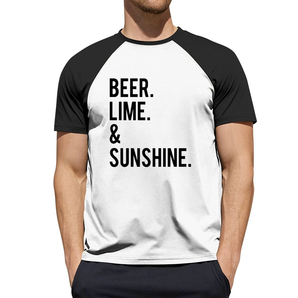 Beer Lime And Sunshine Fun Graphic Tee Shirt Men Short Sleeve T-Shirt