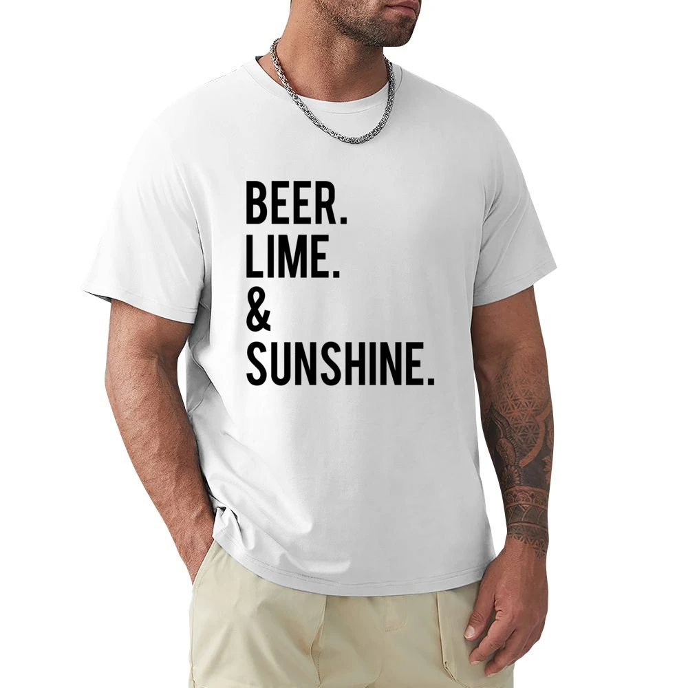 Beer Lime And Sunshine Fun Graphic Tee Shirt Premium Men T-shirt