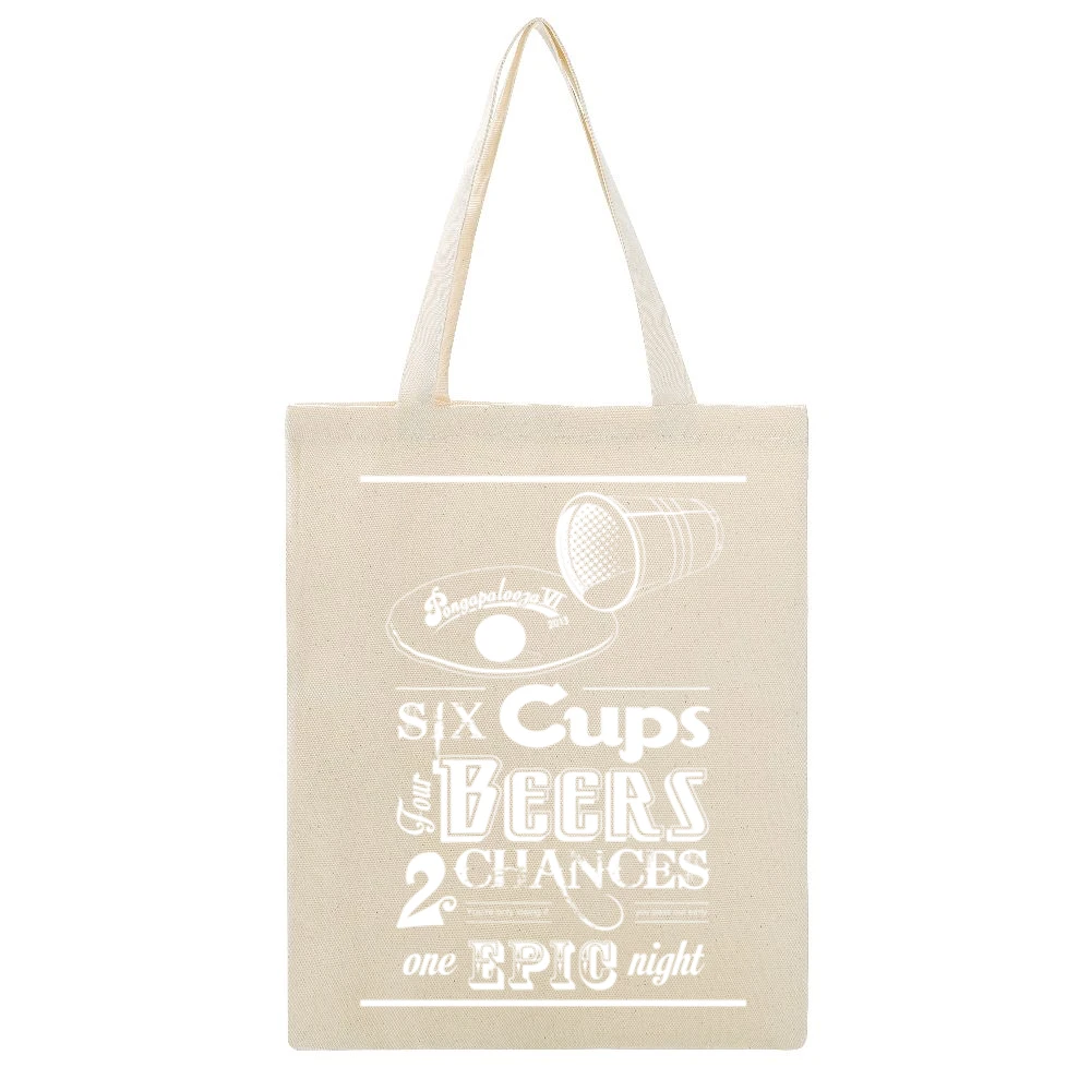 Beer Pong Tournament Fun Epic Alcohol Party Beige Canvas Tote Shopping Bag