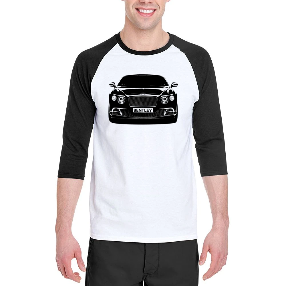 Bentley Continental GT Front Grill View Graphic Car Enthusiast Men 3/4 Sleeve T-Shirt