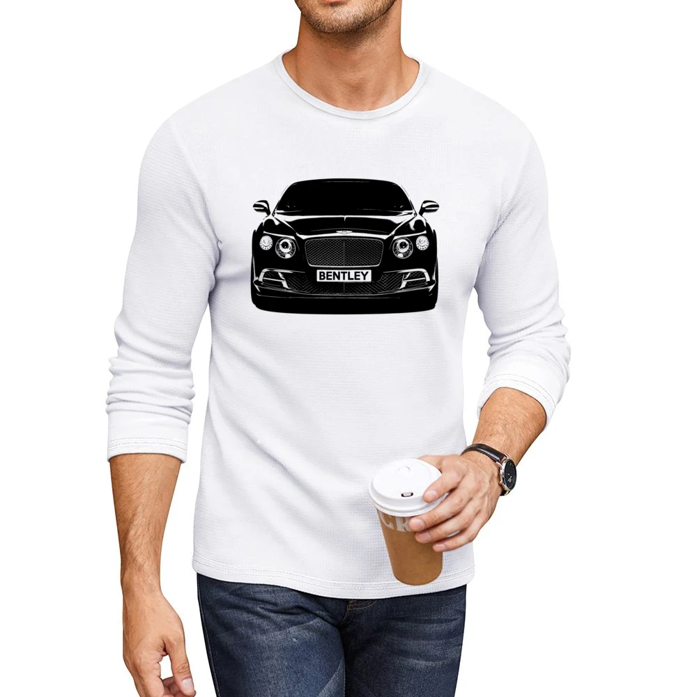 Bentley Continental GT Front Grill View Graphic Car Enthusiast Men CrewNeck Long Sleeve T-Shirt