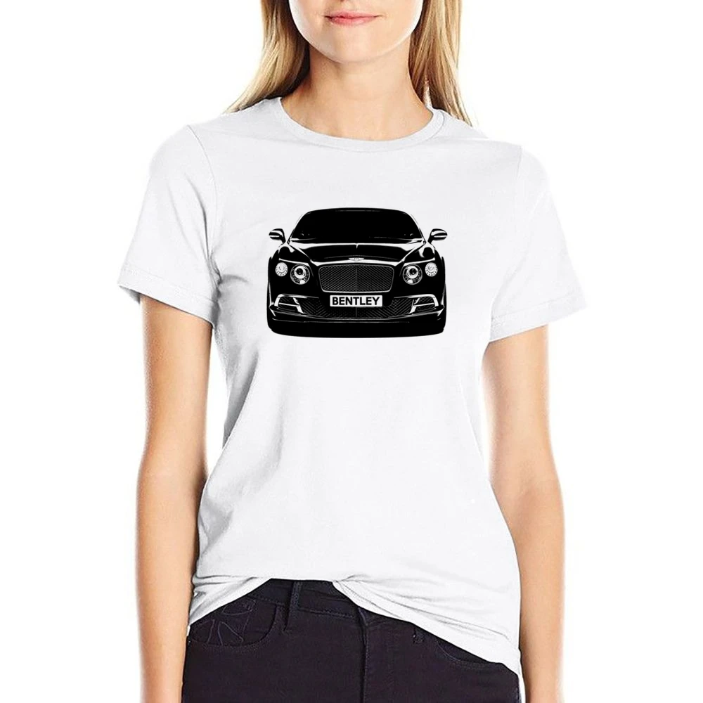 Bentley Continental GT Front Grill View Graphic Car Enthusiast US Size Women Ladies T-shirt