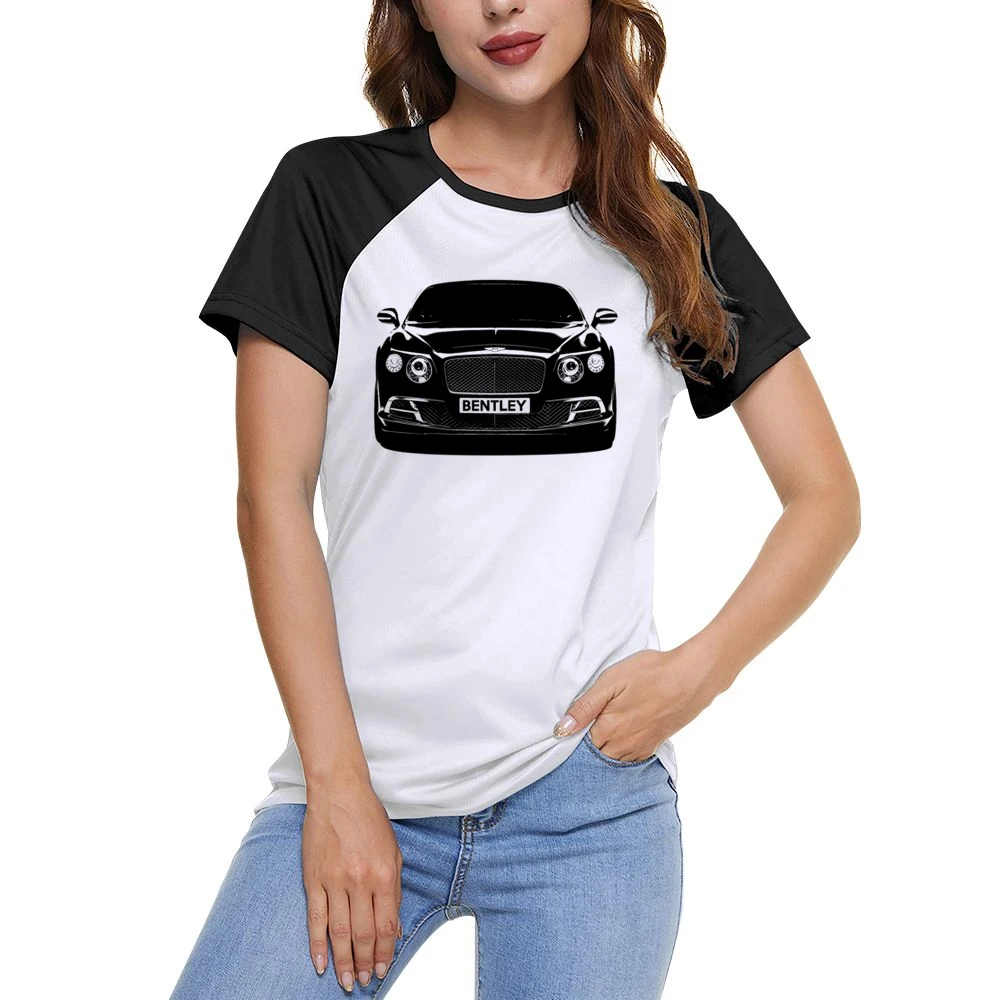 Bentley Continental GT Front Grill View Graphic Car Enthusiast Women Ladies Short Sleeve T-Shirt
