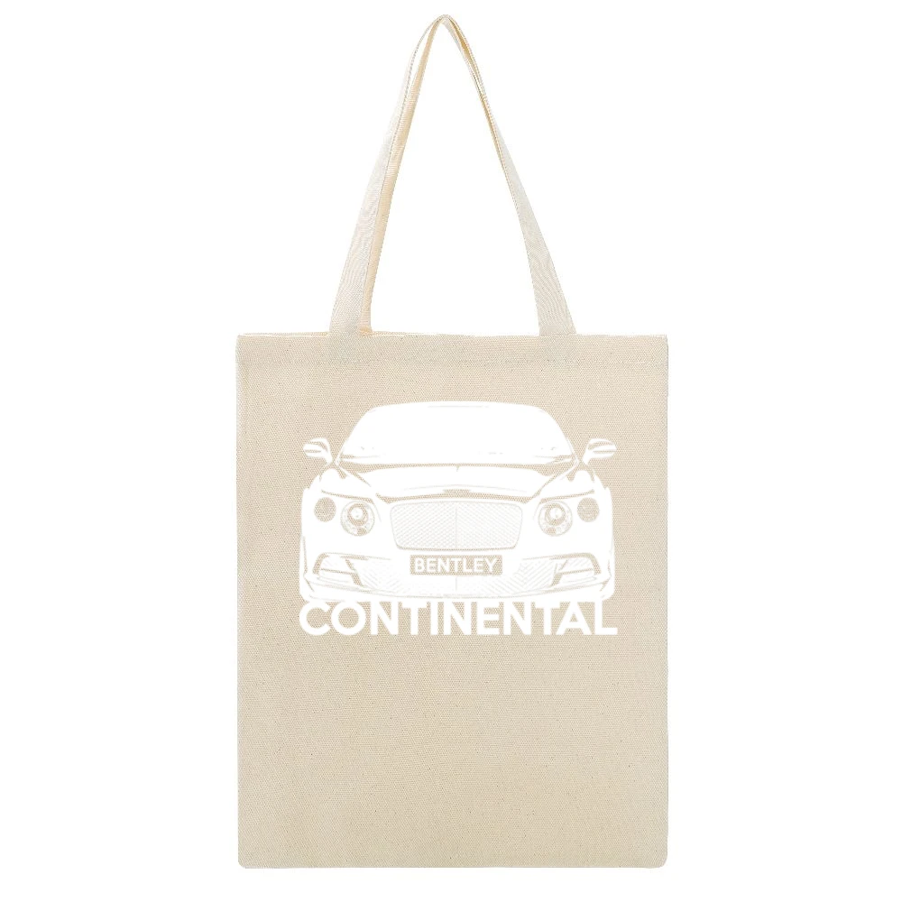 Bentley Continental GT Front Grill View Graphic Car Lover Beige Canvas Tote Shopping Bag