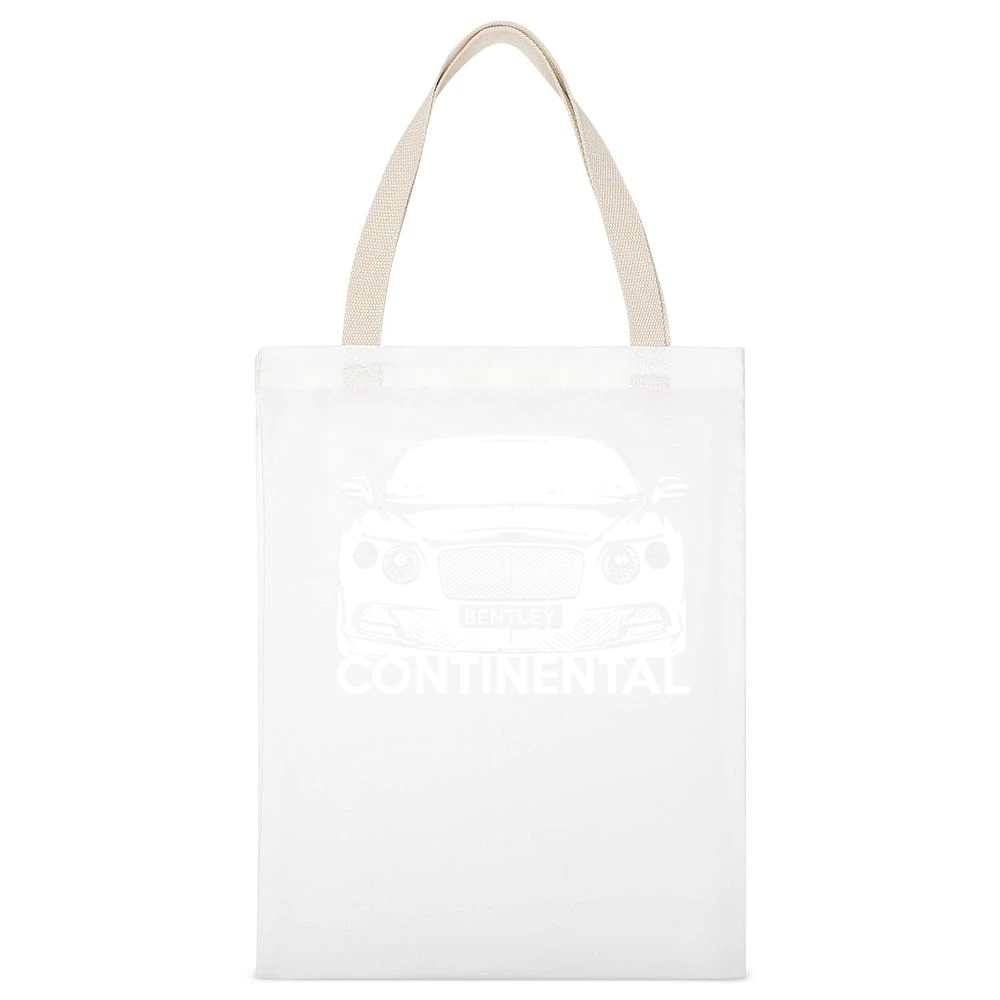 Bentley Continental GT Front Grill View Graphic Car Lover White Canvas Tote Shopping Bag