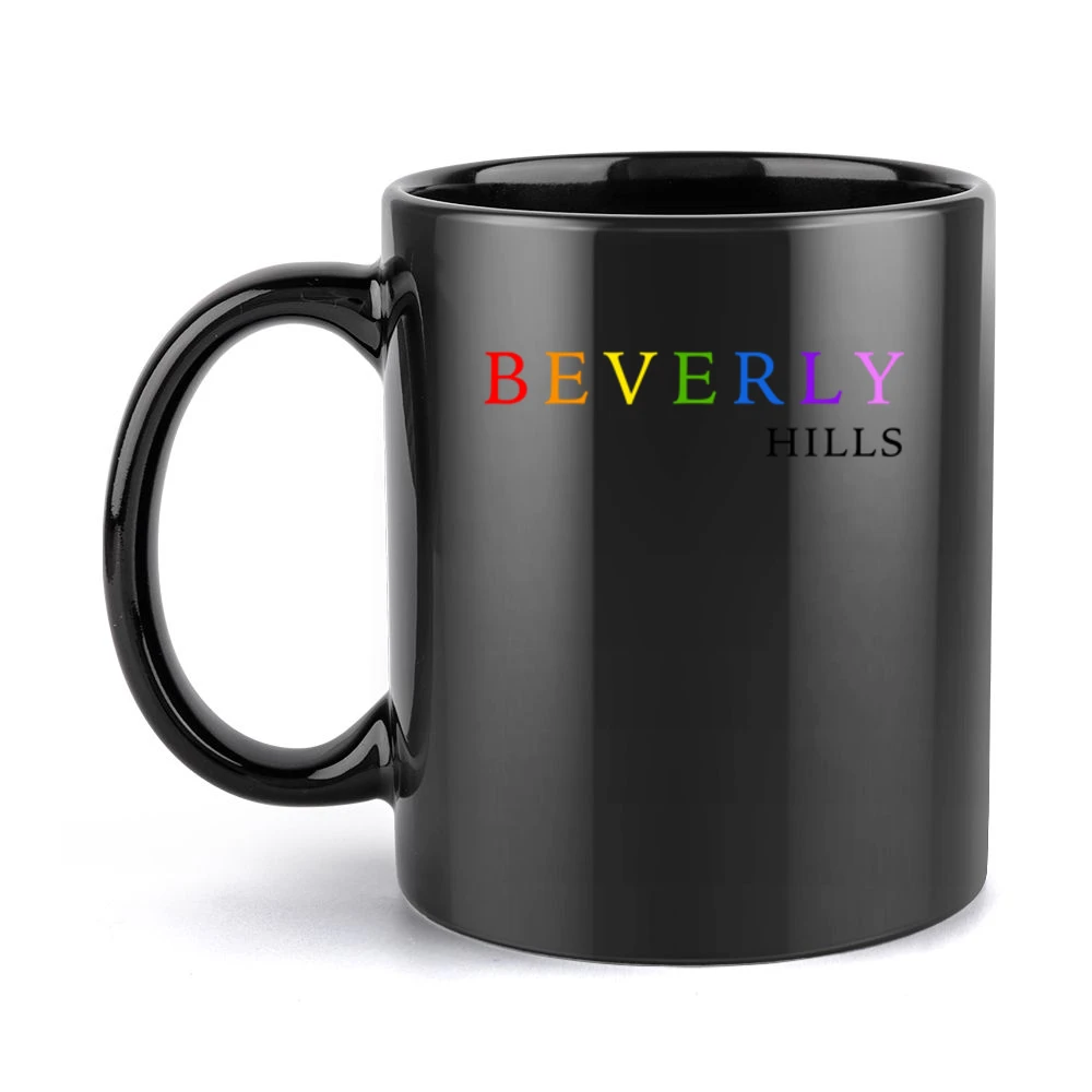 Beverly Hills Kylie Jenner Graphic White California Celebrity Model Ho Black Mug