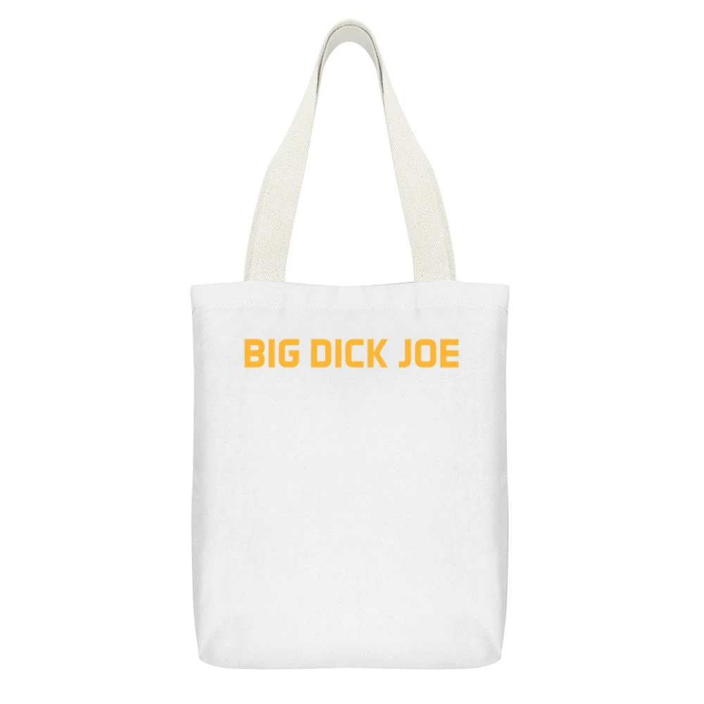 Big Dick Joe Burrow Louisiana Football Lsu Sports Fan White Canvas Tote Shopping Bag With Interior Pocket