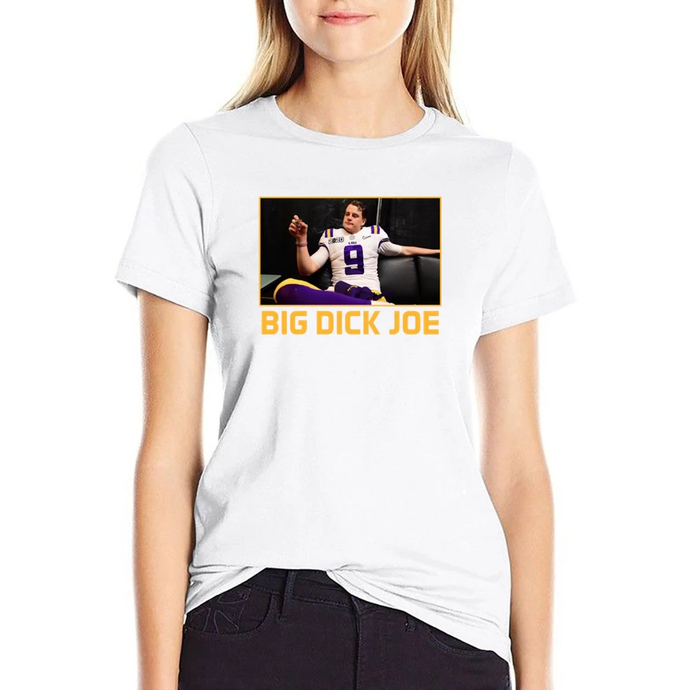 Big Dick Joe Burrow Lsu Champions Louisiana Football Sports Fan T Shir US Size Women Ladies T-shirt