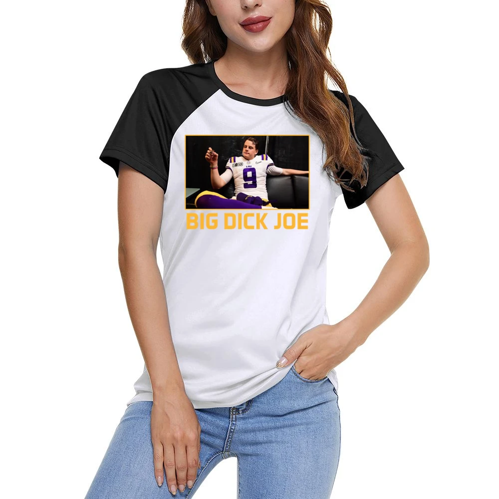 Big Dick Joe Burrow Lsu Champions Louisiana Football Sports Fan T Shir Women Ladies Short Sleeve T-Shirt