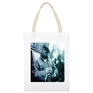 Biggie Hood Tshirt White Canvas Tote Shopping Bag
