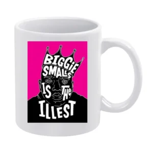 Biggie Illist Tshirt Pink Backround White Mug
