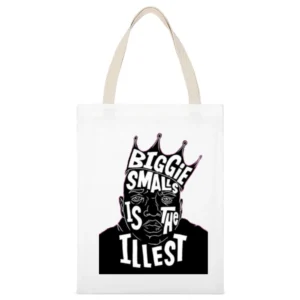 Biggie Illist Tshirt White Canvas Tote Shopping Bag