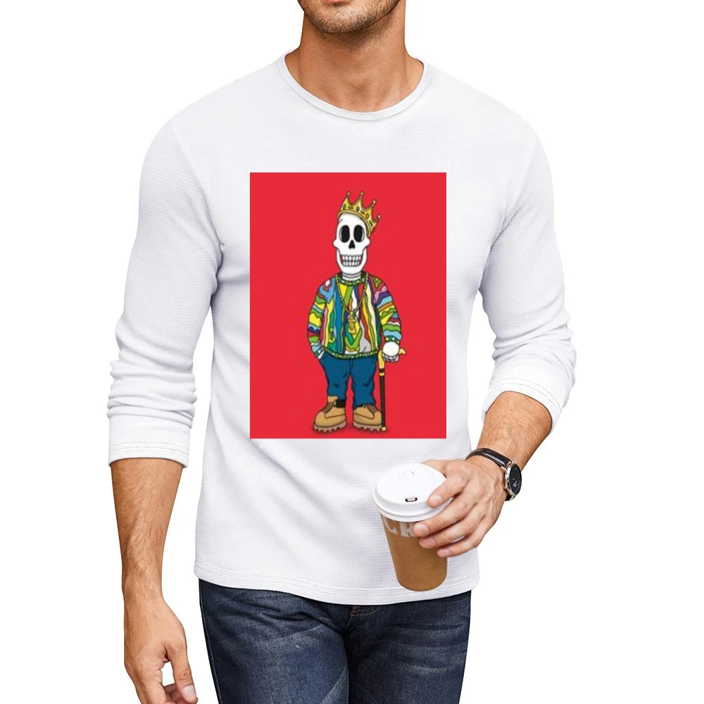 Biggie Juicy Skull Tshirt Men CrewNeck Long Sleeve T-Shirt