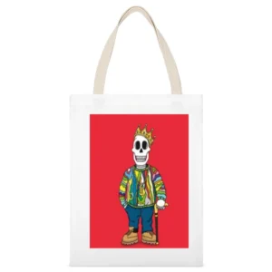 Biggie Juicy Skull Tshirt White Canvas Tote Shopping Bag