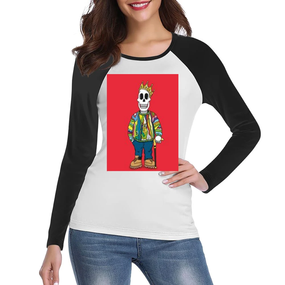 Biggie Juicy Skull Tshirt Women Ladies Long Sleeve T-Shirt