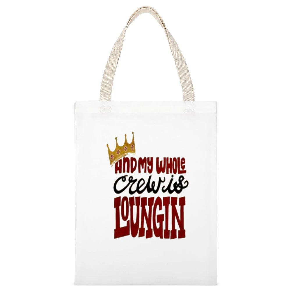 Biggie My Whole Crew Loungin' Tshirt White Canvas Tote Shopping Bag
