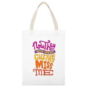 Biggie Now they Write Letters Tshirt White Canvas Tote Shopping Bag