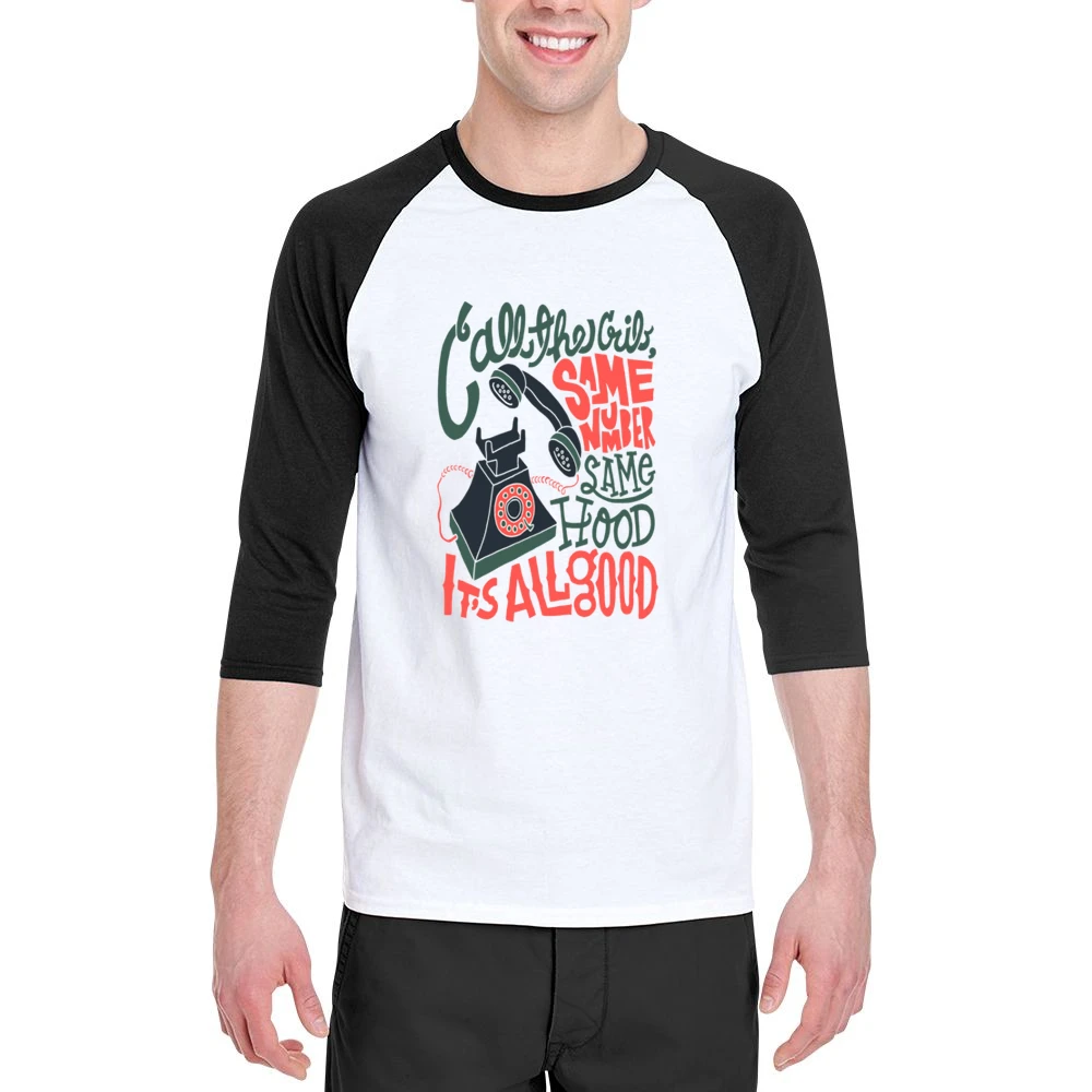 Biggie Smalls Call The Same Number Lyrics Men 3/4 Sleeve T-Shirt