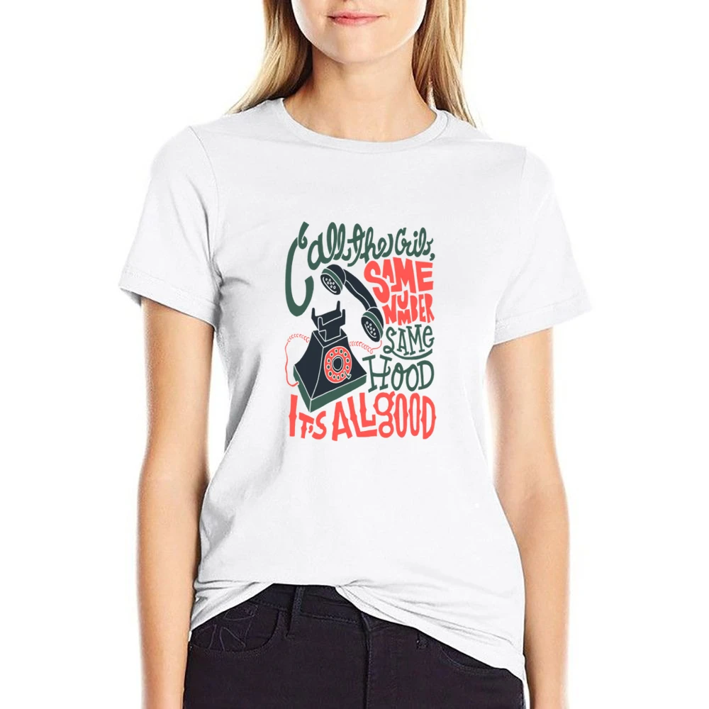 Biggie Smalls Call The Same Number Lyrics US Size Women Ladies T-shirt