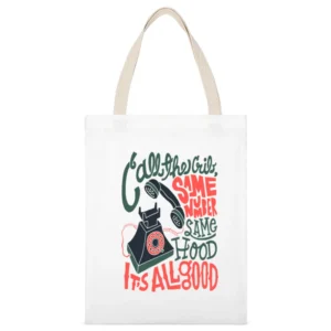 Biggie Smalls Call The Same Number Lyrics White Canvas Tote Shopping Bag