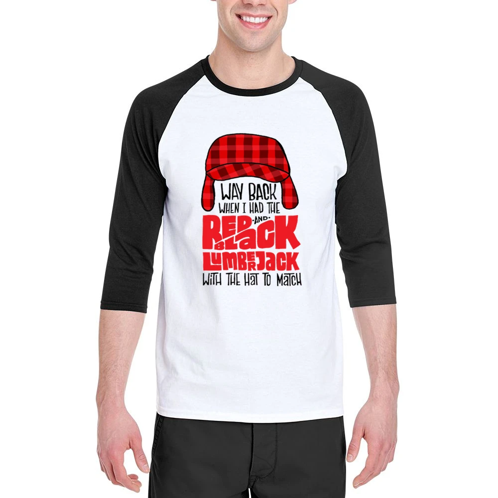 Biggie Smalls Way Back When I Had The Red And Black Lumberjack With Th Men 3/4 Sleeve T-Shirt