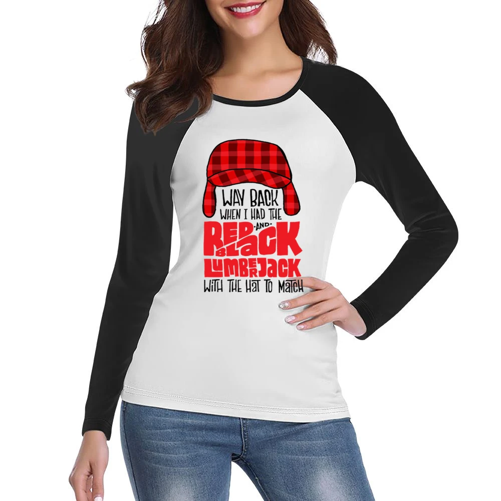 Biggie Smalls Way Back When I Had The Red And Black Lumberjack With Th Women Ladies Long Sleeve T-Shirt