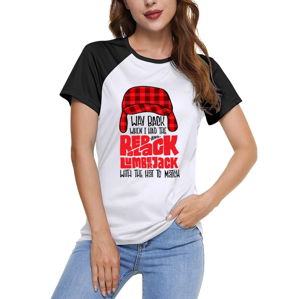 Biggie Smalls Way Back When I Had The Red And Black Lumberjack With Th Women Ladies Short Sleeve T-Shirt