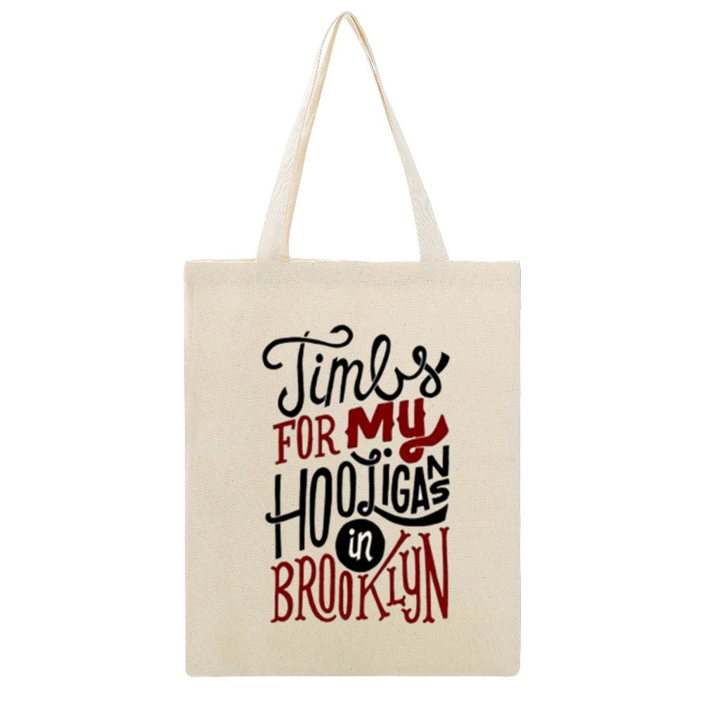 Biggie Tims To MYTshirt Beige Canvas Tote Shopping Bag