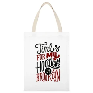 Biggie Tims To MYTshirt White Canvas Tote Shopping Bag