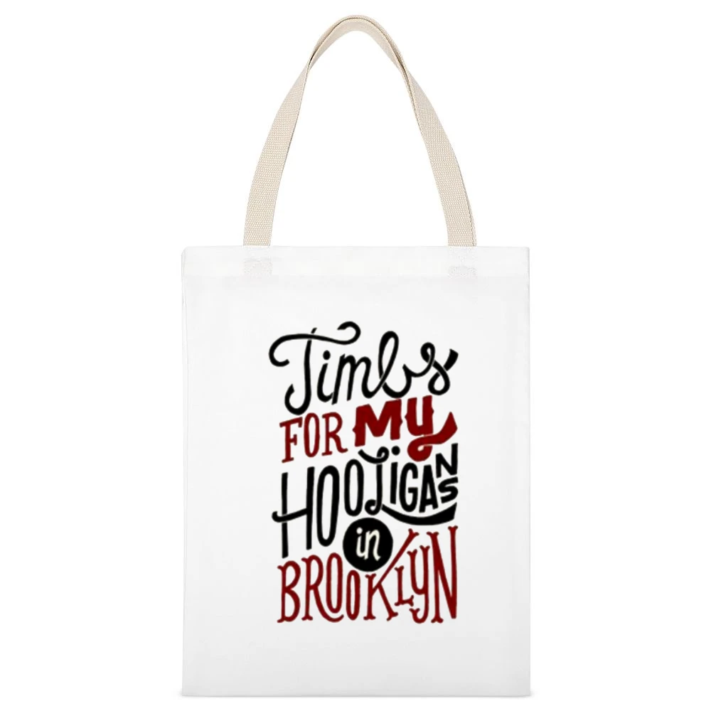 Biggie Tims To MYTshirt White Canvas Tote Shopping Bag