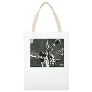 Bill Russell & Wilt Chamberlain Classic Sports T-shirt White Canvas Tote Shopping Bag