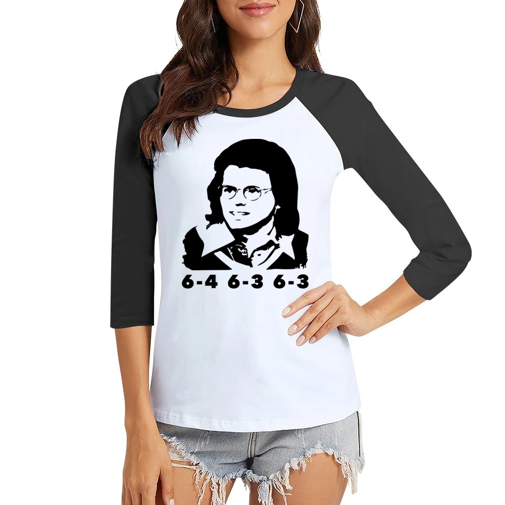 Billie Jean King Battle Of The Sexes Retro Tennis Emma Stone Women Ladies 3-4 Sleeve T-Shirt