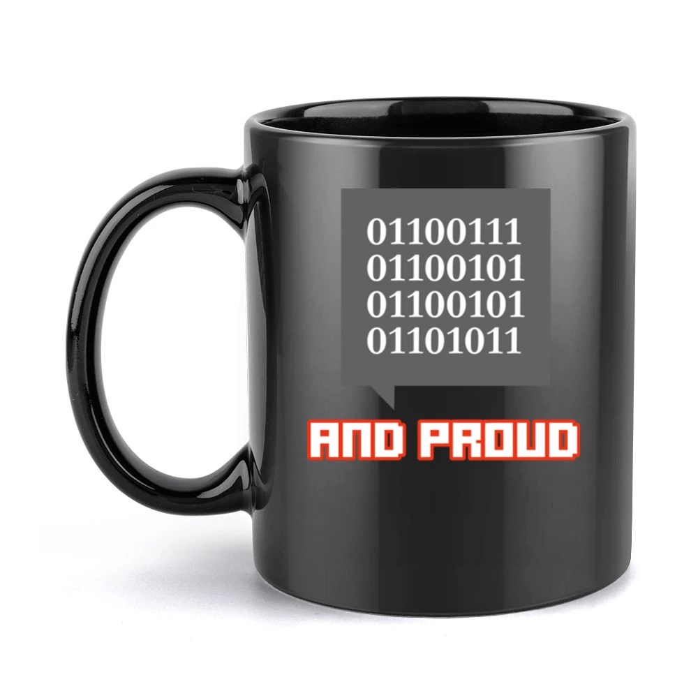Binary Geek lifestyle and Proud Black Mug