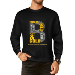 Black And Gold Proud Pittsburgh Football Team European Size Pullover Sweater