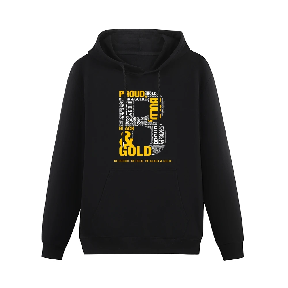 Black And Gold Proud Pittsburgh Football Team Men Hoodie With Pocket