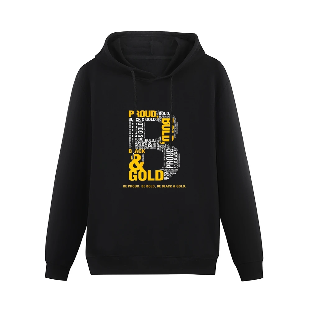 Black And Gold Proud Pittsburgh Football Team Men Hoodie Without Pocket