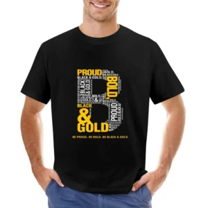 Black And Gold Proud Pittsburgh Football Team Tshirt (all Sytles Avail Asian Size Men T-Shirt