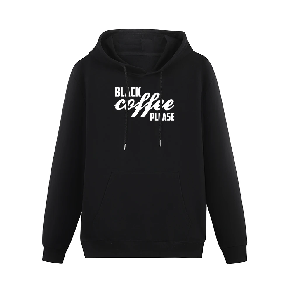 Black Coffee Please Funny Caffeine Lover Graphic Men Hoodie With Pocket