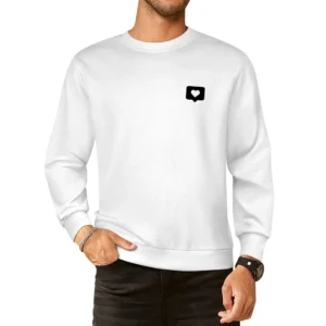 Black Heart Bubble Instagram Story Sticker Crewneck Sweatshirt European Size Pullover Sweater