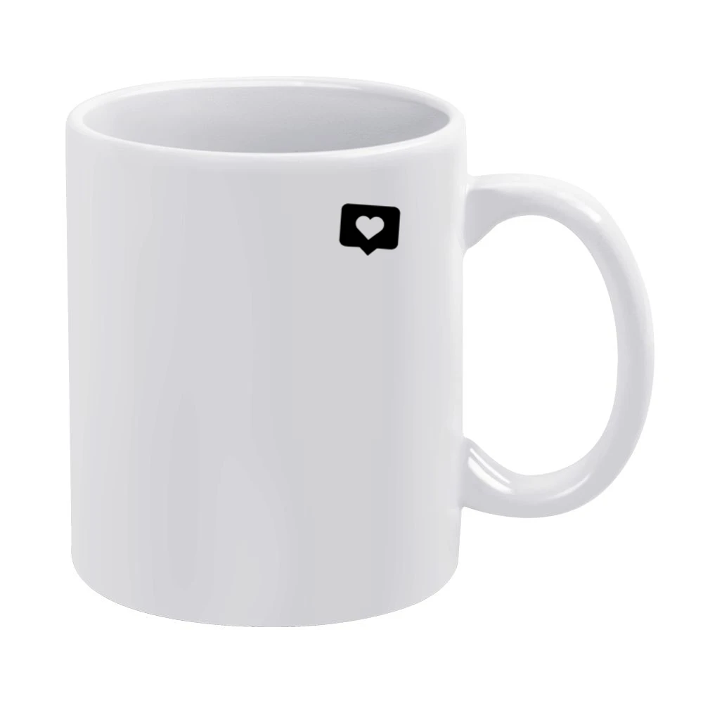 Black Heart Bubble Instagram Story Sticker Crewneck Sweatshirt White Mug