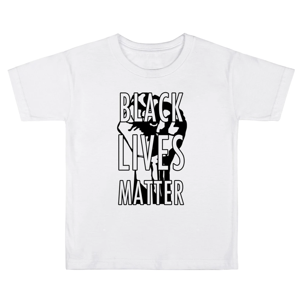 Black Lives Matter Fist Political Statement Graphic Power Kids Boys Girls T-Shirt