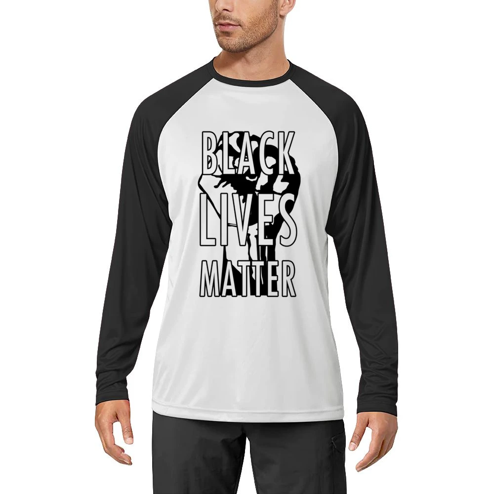 Black Lives Matter Fist Political Statement Graphic Power Men Long Sleeve T-Shirt