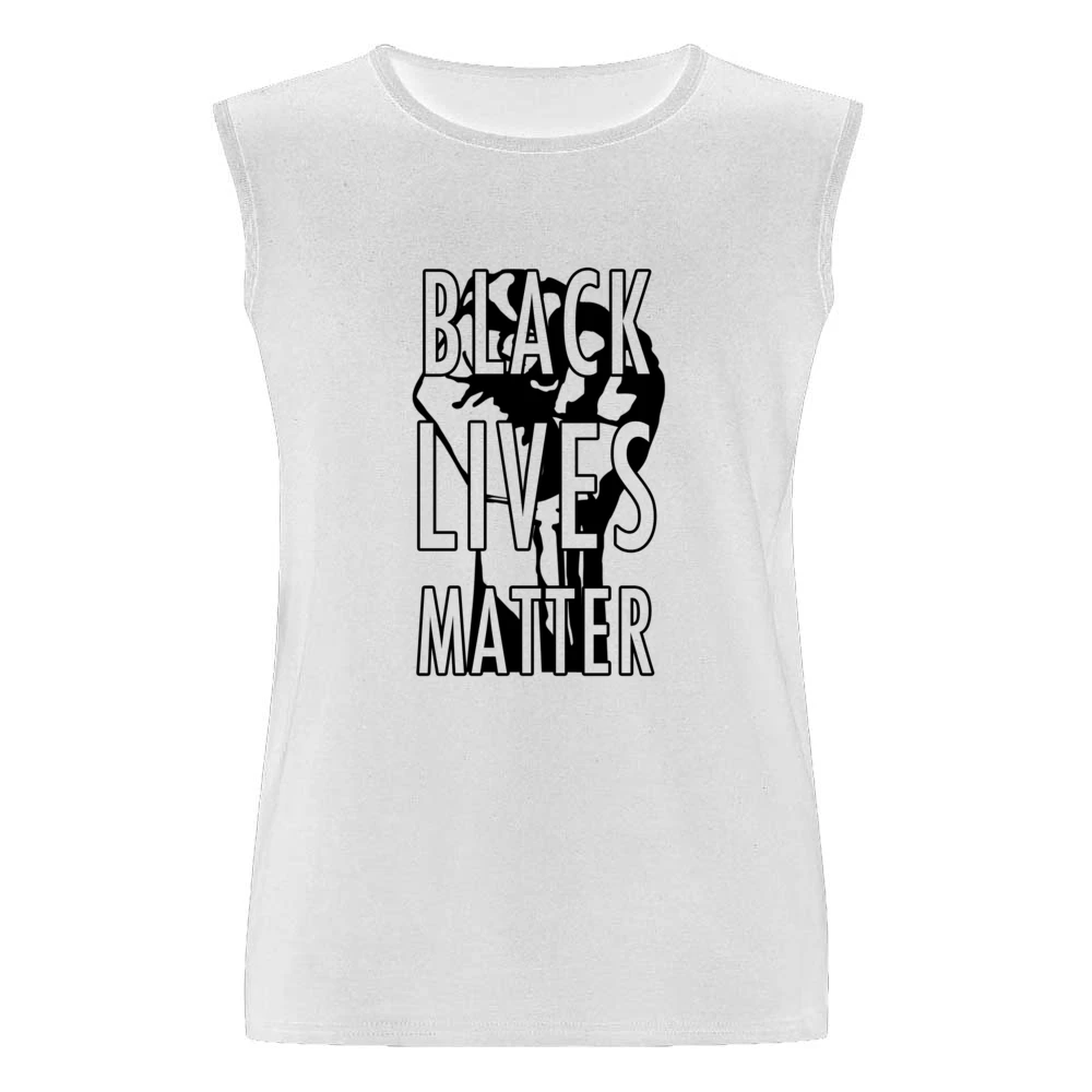 Black Lives Matter Fist Political Statement Graphic Power Men Sleeveless T-Shirt