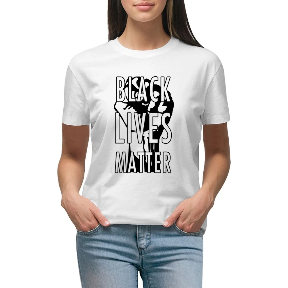 Black Lives Matter Fist Political Statement Graphic Power Premium Women Ladies T-shirt