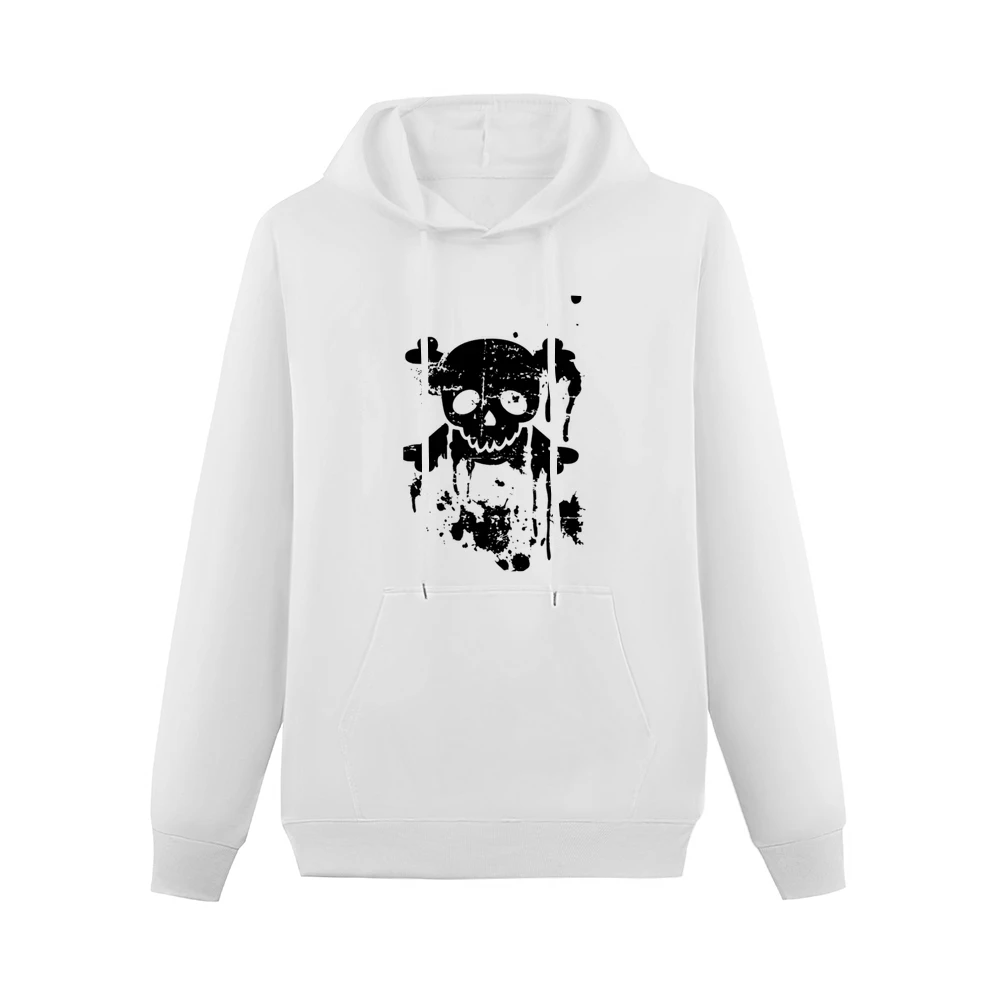 Black Splatters Skull Grungy Halloween grunge Men Hoodie With Pocket