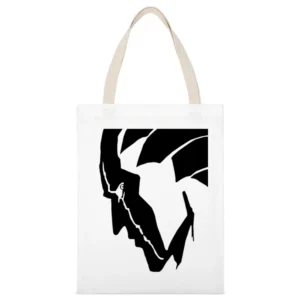 Black Stencil Zaraki kenpachi Gotei 13 captain 11th division soul soci White Canvas Tote Shopping Bag
